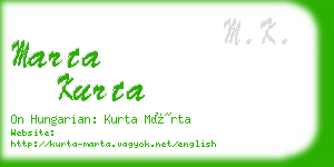 marta kurta business card